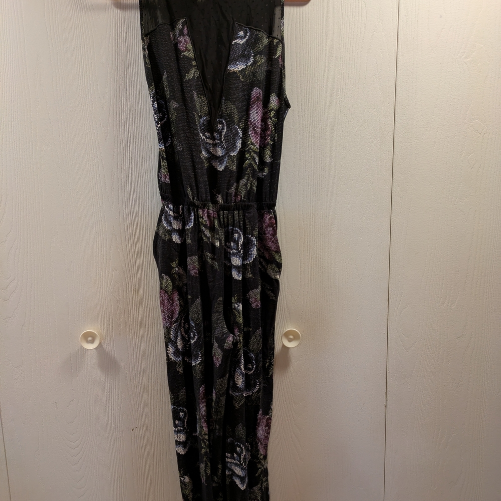 Floral Black Jumpsuit